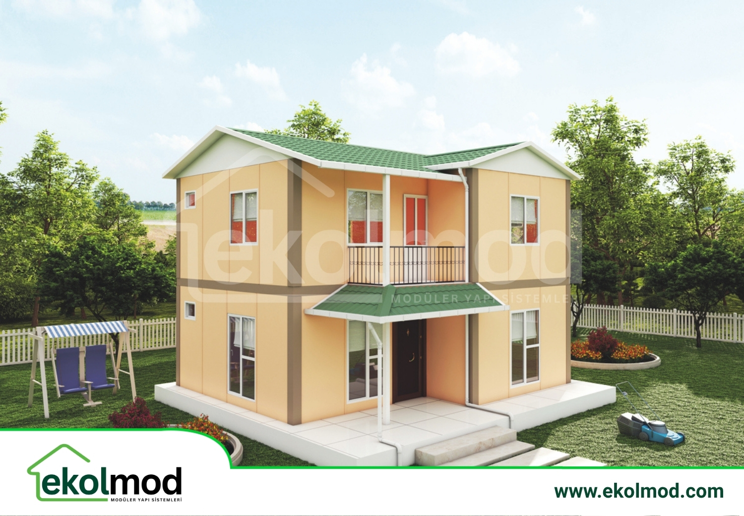 100 m² 2+1 Çift Katlı Prefabrik Ev