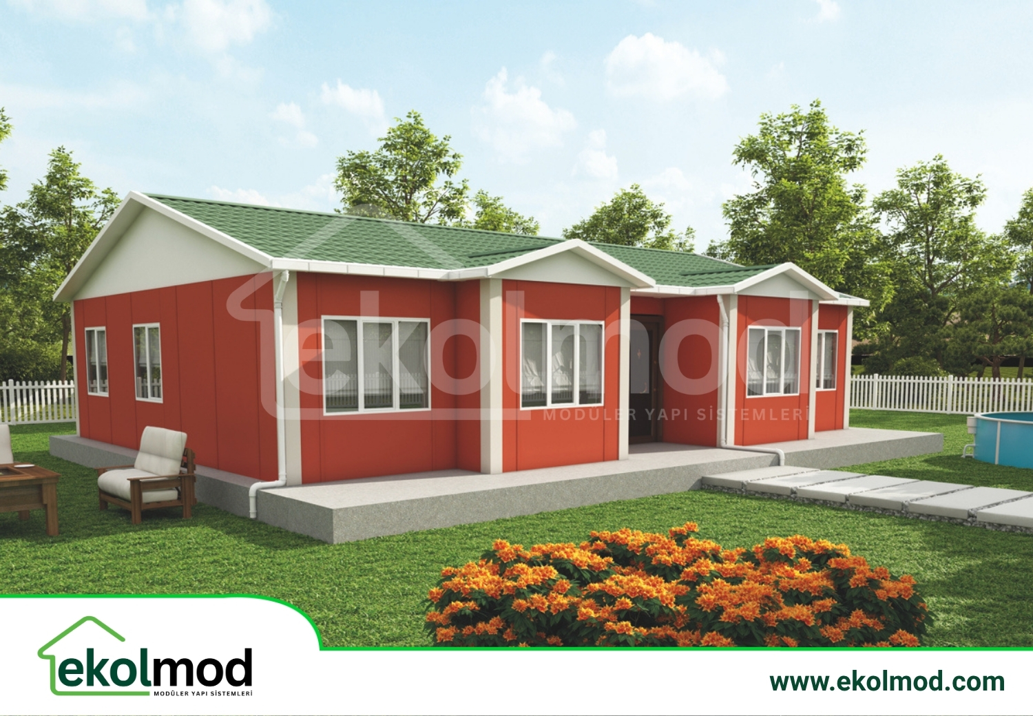 112 m² 3+1 Tek Katlı Prefabrik Ev