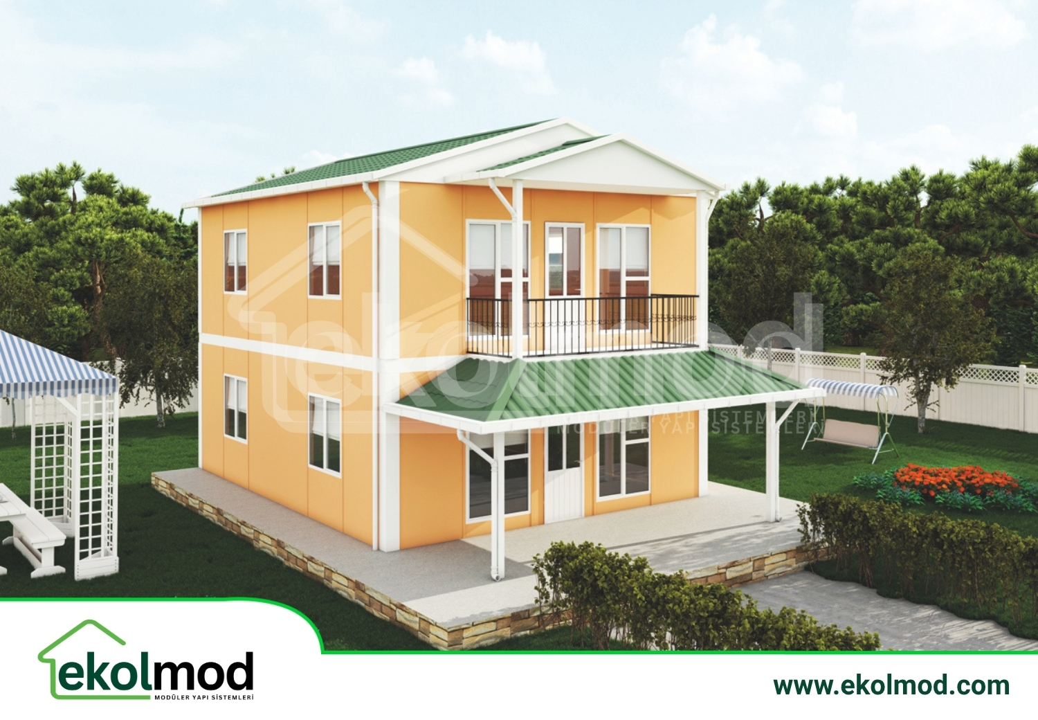 122 m² 3+1 Çift Katlı Prefabrik Ev