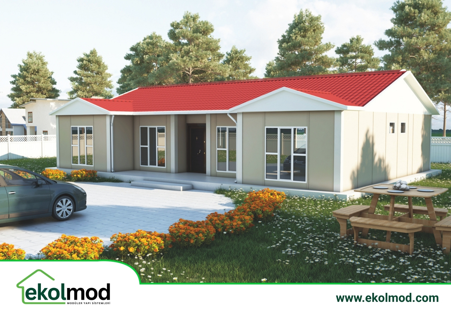 129 m² 4+1 Tek Katlı Prefabrik Ev