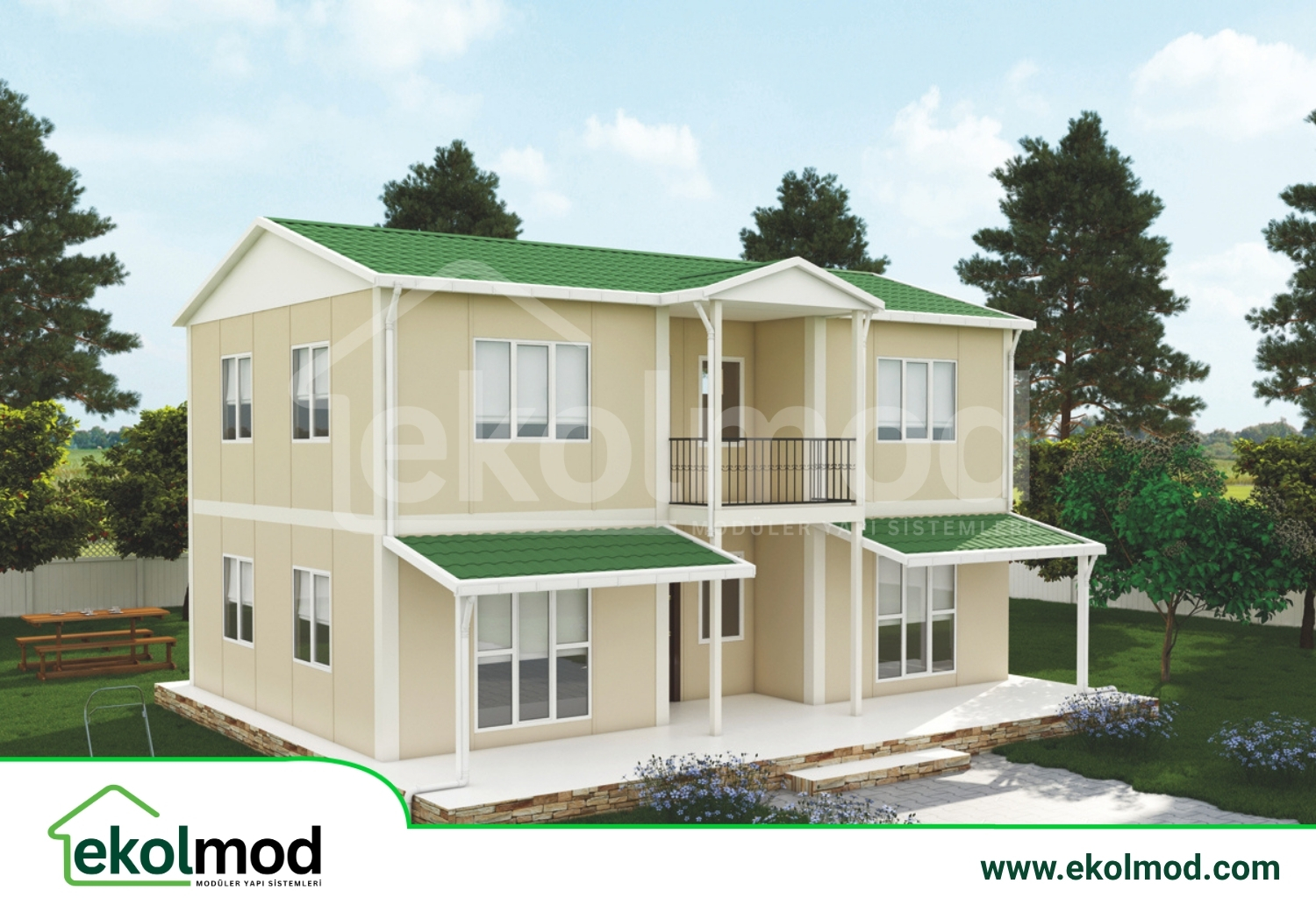 158 m² 3+1 Çift Katlı Prefabrik Ev