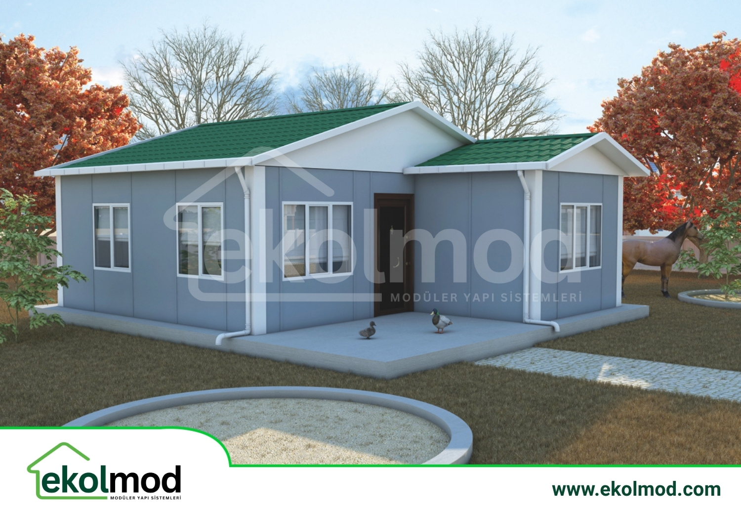 49 m² 2+1 Tek Katlı Prefabrik Ev