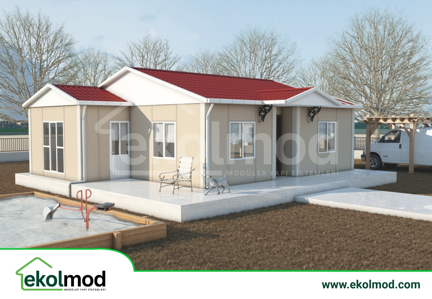 72 m² 2+1 Tek Katlı Prefabrik Ev