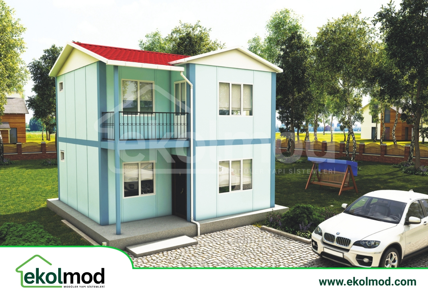 82 m² 2+1 Çift Katlı Prefabrik Ev