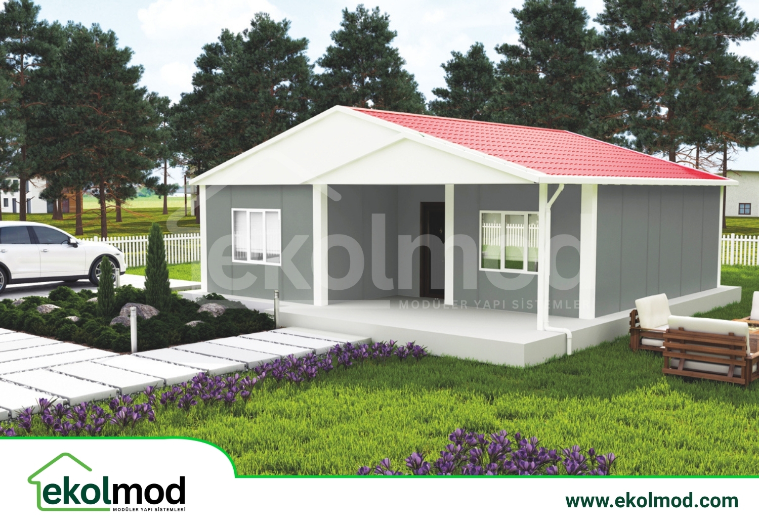 84 m² 2+1 Tek Katlı Prefabrik Ev