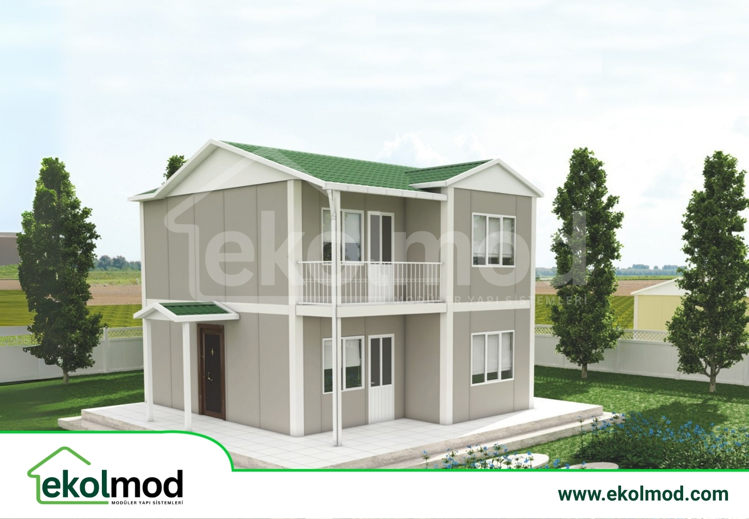 92 m² 2+1 Çift Katlı Prefabrik Ev