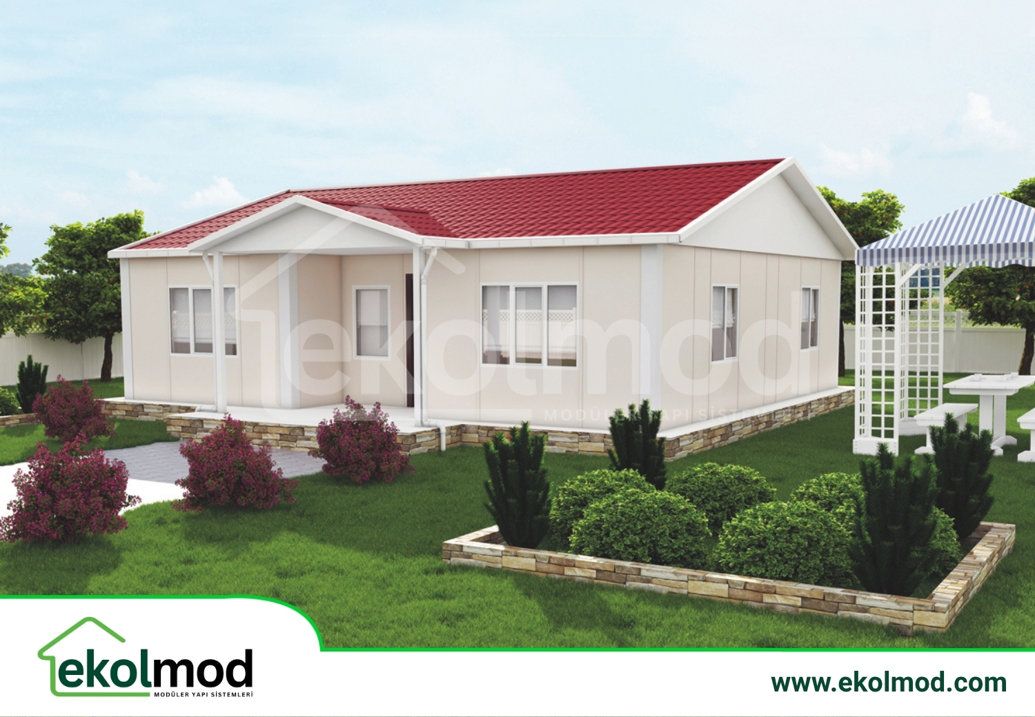 96 m² 3+1 Tek Katlı Prefabrik Ev